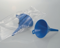 Disposable funnels, PS, blue