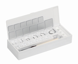 Milligram weight set E1, in plastic box