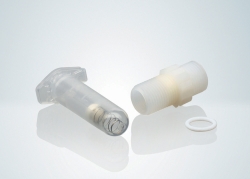 Suction valves for bottle-top dispensers and digital burettes