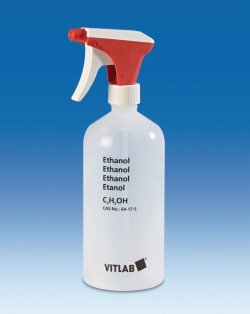 Spray bottles, LDPE, with imprint Ethanol