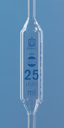 Volumetric Pipettes, USP, AR-GLAS®, Class AS, 1 mark, Blue Graduation, with USP Individual Certificate