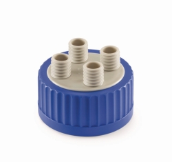 Connection system GLS 80®, screw cap with four ports (GL 18), PP/EPDM