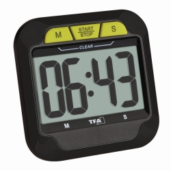 Digital countdown timer and stopwatch
