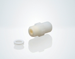 Discharge valves for bottle-top dispensers and digital burettes