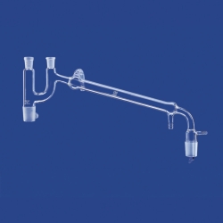Distilling links acc. to Claisen with vacuum receiver adapter, DURAN® tubing