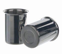 Beakers, stainless steel, with rim