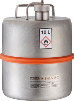 Safety barrels for solvents, with screw cap