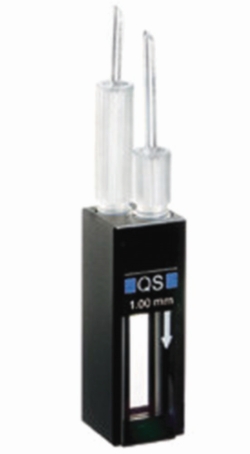 Cells for absorption measurement, flow-through measurement, UV-range, 2 screw terminals