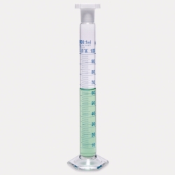 Mixing cylinders, borosilicate glass 3.3, tall form, class A, blue graduated