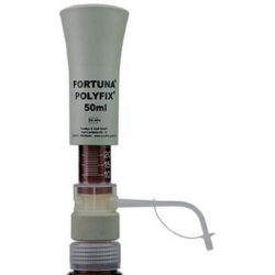 Dispensers, bottle-top, POLYFIX®, with amber dosing cylinder and glass piston