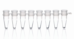 PCR tubes strips of 8, PP, without caps
