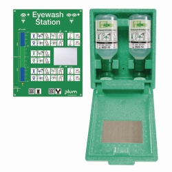 Eyewash station with 2 eyewash bottles