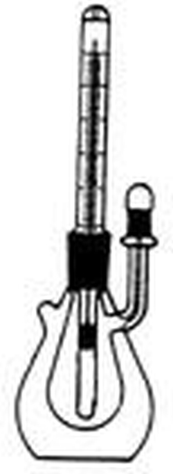 Pycnometer with integrated Thermometer