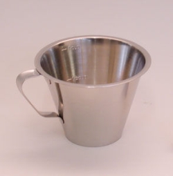Measuring Beaker, stainless steel, graduated with handle