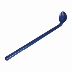 Disposable spoons, curved, long handle, PS, blue
