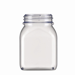 Vierkant-Weithalsbehälter, ohne Verschluss, Serie 310, PVC, klar