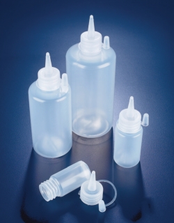 Round bottles with dropping closure, LDPE
