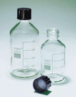 Laboratory bottles, PYREX®, with screw cap