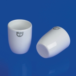 Gooch crucibles with perforated base, porcelain, tall shape
