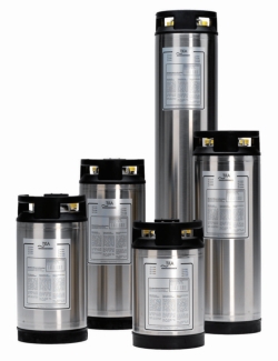 Ion exchange system with pressure-resistant stainless steel cartridges