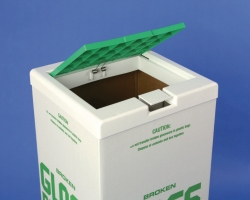 Cover for glass disposal cartons with 300 x 300 mm opening