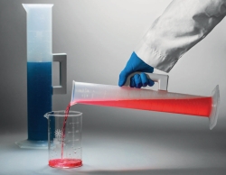 Measuring cylinders, PP, with handle, moulded graduations