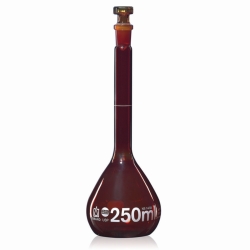 Fioles jaugées, Boro 3.3, classe A, marron, avec bouchon en verre, certificat USP individuel inclus