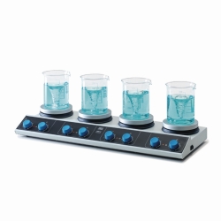 Agitateur magn&eacute;tique multi-postes avec chauffage AM 4