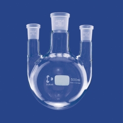 Ballon &agrave; fond rond tricol, tubulures parall&egrave;les, DURAN&reg;