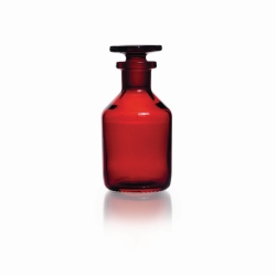 Frascos de boca estrecha, vidrio sodoc&aacute;lcico, &aacute;mbar