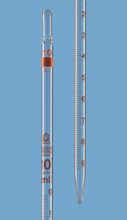 Messpipette mit v&ouml;lligem Ablauf, AR-Glas&reg;, Klasse B, braun graduiert, Typ 3