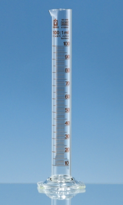 Probetas graduadas, vidrio de borosilicato 3.3, forma alta, clase B, graduación en ámbar