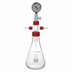 Flacon de Woulff, en verre DURAN®, modèle erlenmeyer