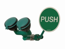 Sicherheits-Augenduschen mit zwei Brauseköpfen 45°, für Wandmontage Unterputz