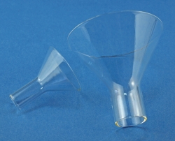 Powder funnels, soda-lime glass