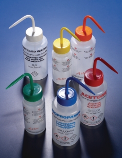 Sicherheitsspritzflaschen, mit Aufdruck, Weithals, LDPE