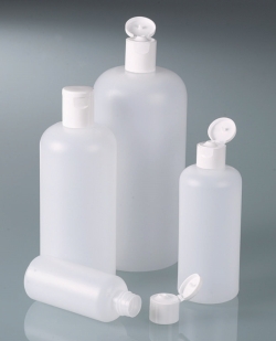 Rundflaschen, HDPE, mit Klappverschluss, PP