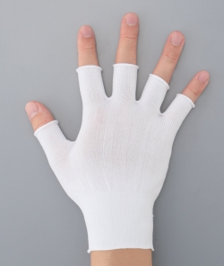 Halb-Finger-Handschuh, ASPURE, weiß, Nylon