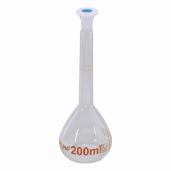 Fiole jaugée Volac FORTUNA®, verre borosilicate 3.3, cl. A, avec bouchon en PP, graduation brune